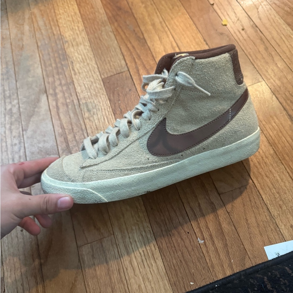 Nike Beige and Brown High-Top Sneakers